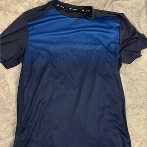 Blue number six jersey with a pocket on the back